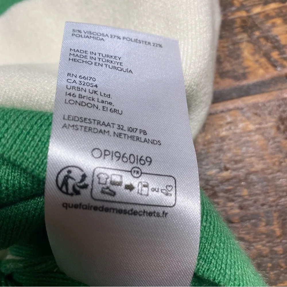 Anthropologie Maeve Green & Cream Striped Muscle Knit Sleeveless Tee Size 1X - Picture 12 of 14